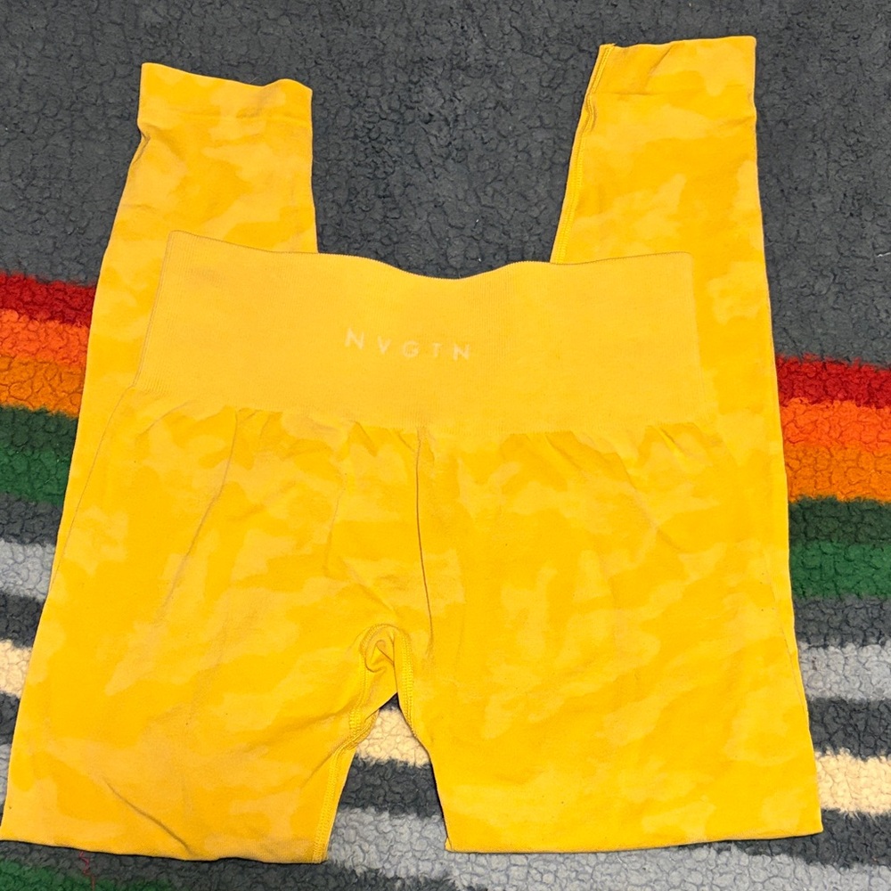 NVGTN Yellow Camouflage High-Waist Seamless Leggings